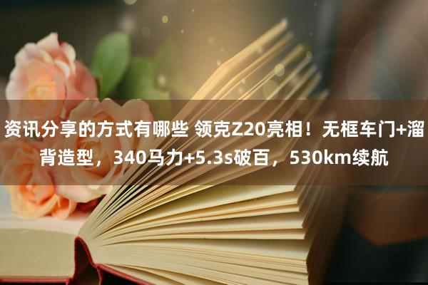 资讯分享的方式有哪些 领克Z20亮相！无框车门+溜背造型，340马力+5.3s破百，530km续航