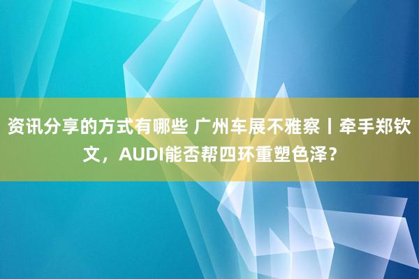 资讯分享的方式有哪些 广州车展不雅察丨牵手郑钦文，AUDI能否帮四环重塑色泽？