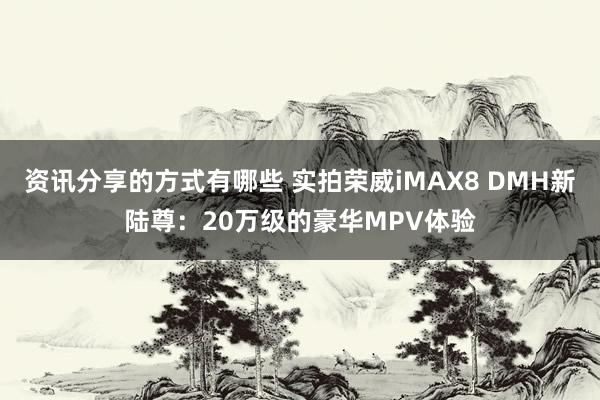 资讯分享的方式有哪些 实拍荣威iMAX8 DMH新陆尊：20万级的豪华MPV体验