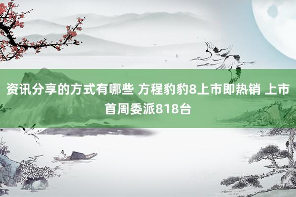 资讯分享的方式有哪些 方程豹豹8上市即热销 上市首周委派818台