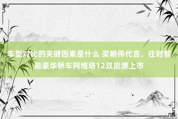 车型对比的关键因素是什么 梁朝伟代言，往时智能豪华轿车阿维塔12双能源上市