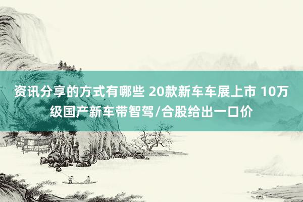 资讯分享的方式有哪些 20款新车车展上市 10万级国产新车带智驾/合股给出一口价