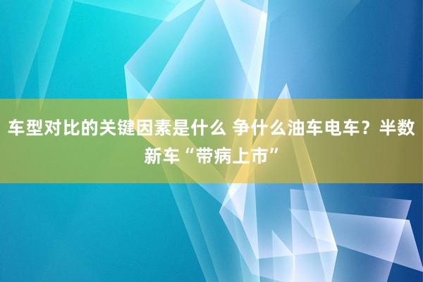 车型对比的关键因素是什么 争什么油车电车？半数新车“带病上市”